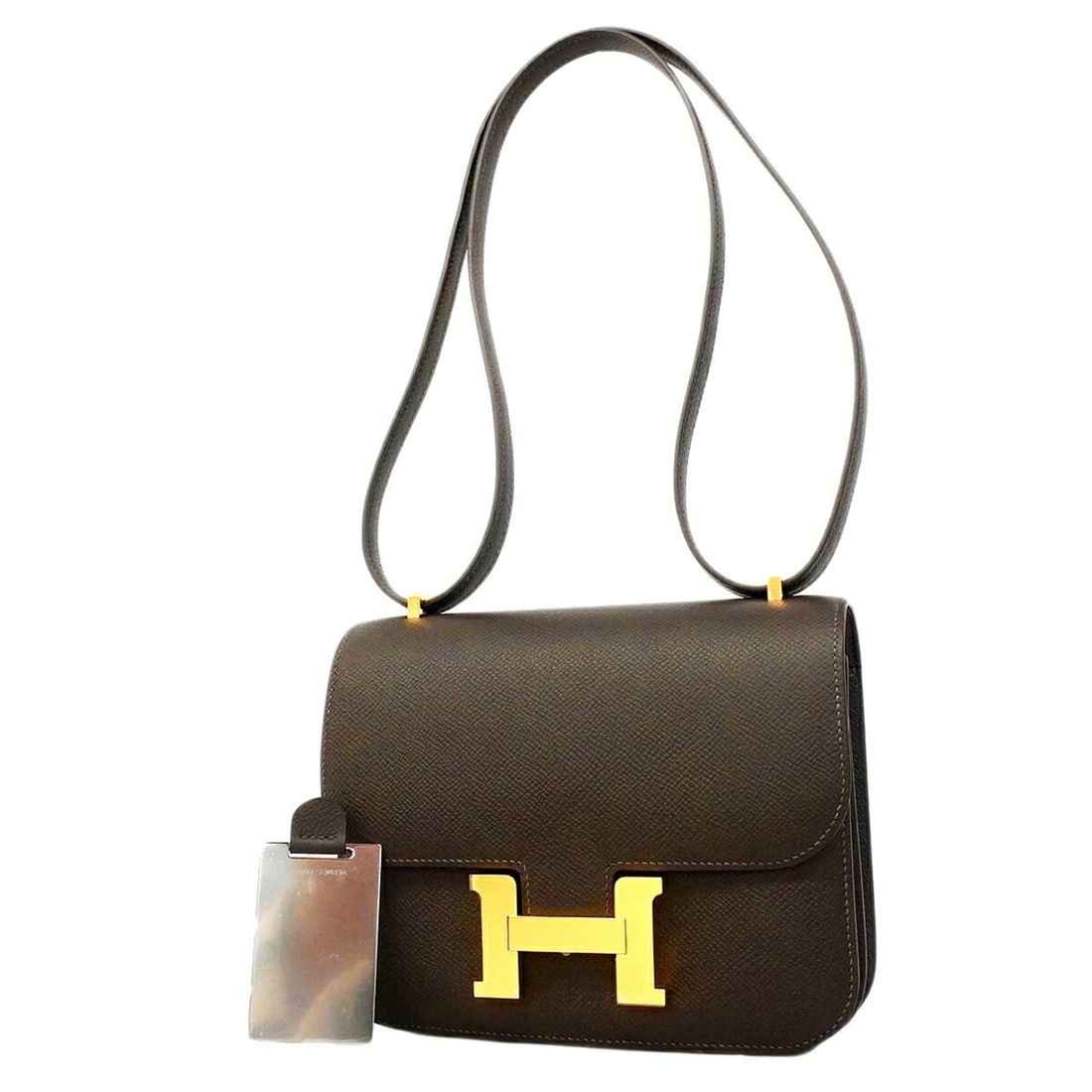 Hermes Constance Mini Shoulder Bag, Veau Epsom Leather, Beblanc, G Stamp, Women's.: --- Catalog ---Category: SizeSize (HxWxD): 14cm x 17cm x 9cm / 5.51'' x 6.69'' x 3.54''Category: DesignType: Shoulder bagColor: BrownGender: WomenMaterial: Epsom leather , Leather Hardware Color: Gold