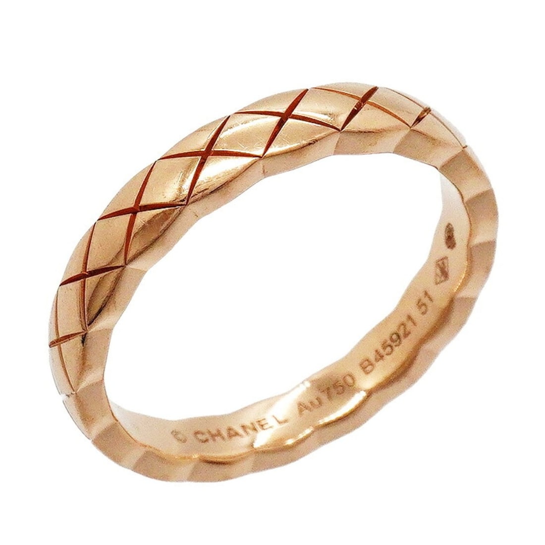 Chanel Coco Crush Ring, Beige Gold, 18KPG Pink Size 51, Women's
