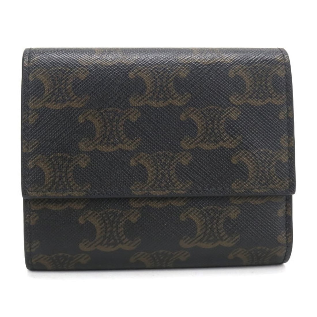 CELINE Trifold Wallet, Triomphe Canvas, Men's, Brown