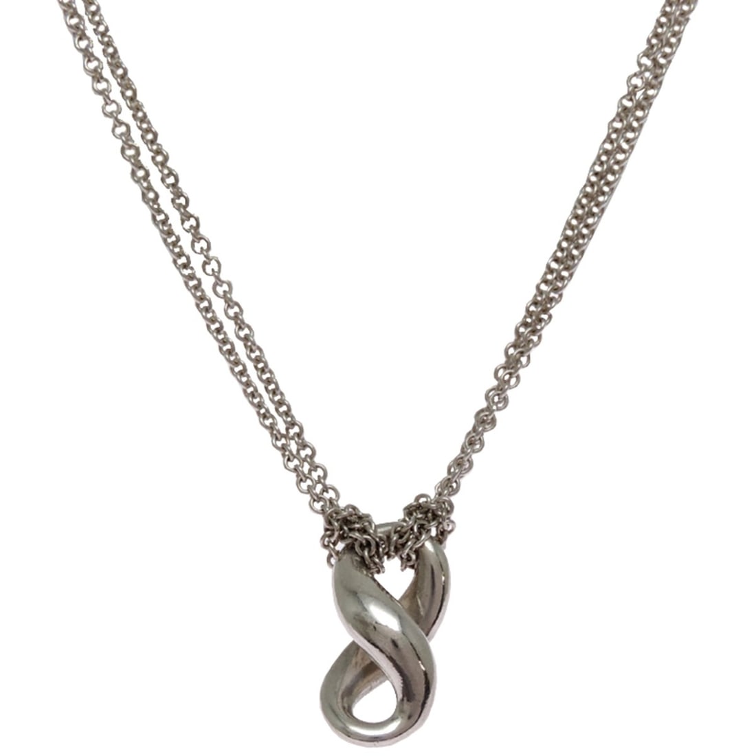Tiffany & Co. SV925 Infinity Double Necklace for Women and Men (Silver 925): --- Catalog ---Category: SizePendant Size: 7.7mm x 18.4mm / 0.3'' x 0.72''Neck Circumference: 38 cm / 14.96''Category: DesignGender: Men,WomenMaterial: Silver 925Necklace Type: NecklaceCategory: Gener