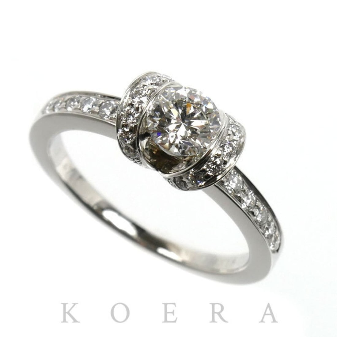 TIFFANY&Co. Tiffany & Co. Platinum Ribbon Engagement Ring (Pt950) with 0.47ct Diamond, 5.3g,
