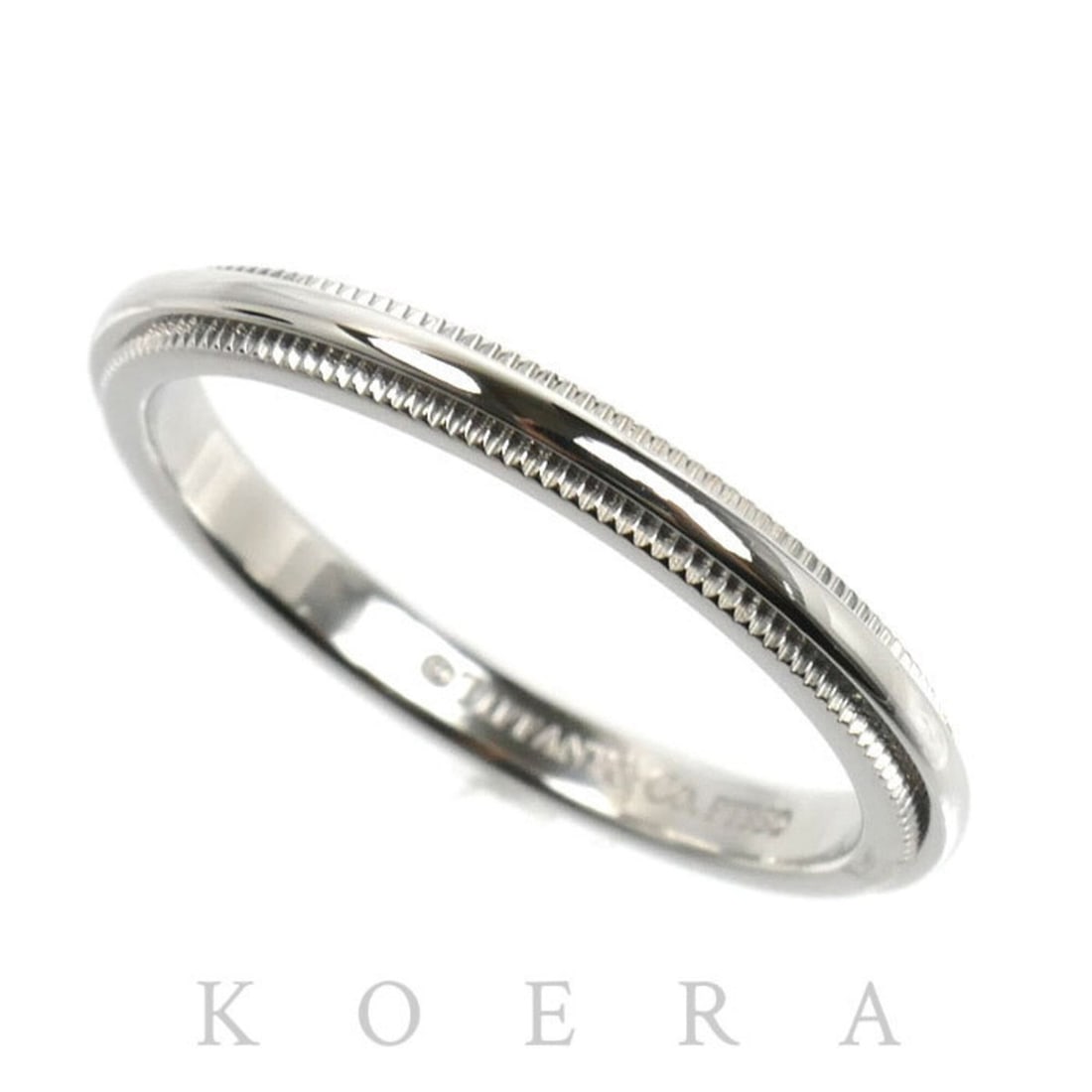 TIFFANY&Co. Tiffany & Co. Pt950 Platinum Milgrain Band Ring (60001594) 3.3g Women's