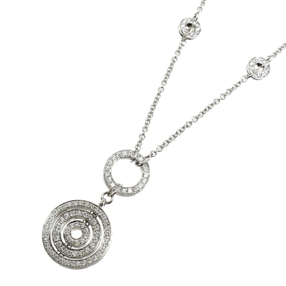 BVLGARI 18KWG White Gold Astrale Cerchi Necklace with Diamonds, 23.0g, Sizes 38, 41, 44, 47cm,: --- Catalog ---Category: SizeNeck Circumference: 38 cm - 47 cm / 14.96'' - 18.5''Category: DesignStone: DiamondGender: WomenMaterial: White gold (18K)Necklace Type: NecklaceCategory: GeneralBrand: Bvl