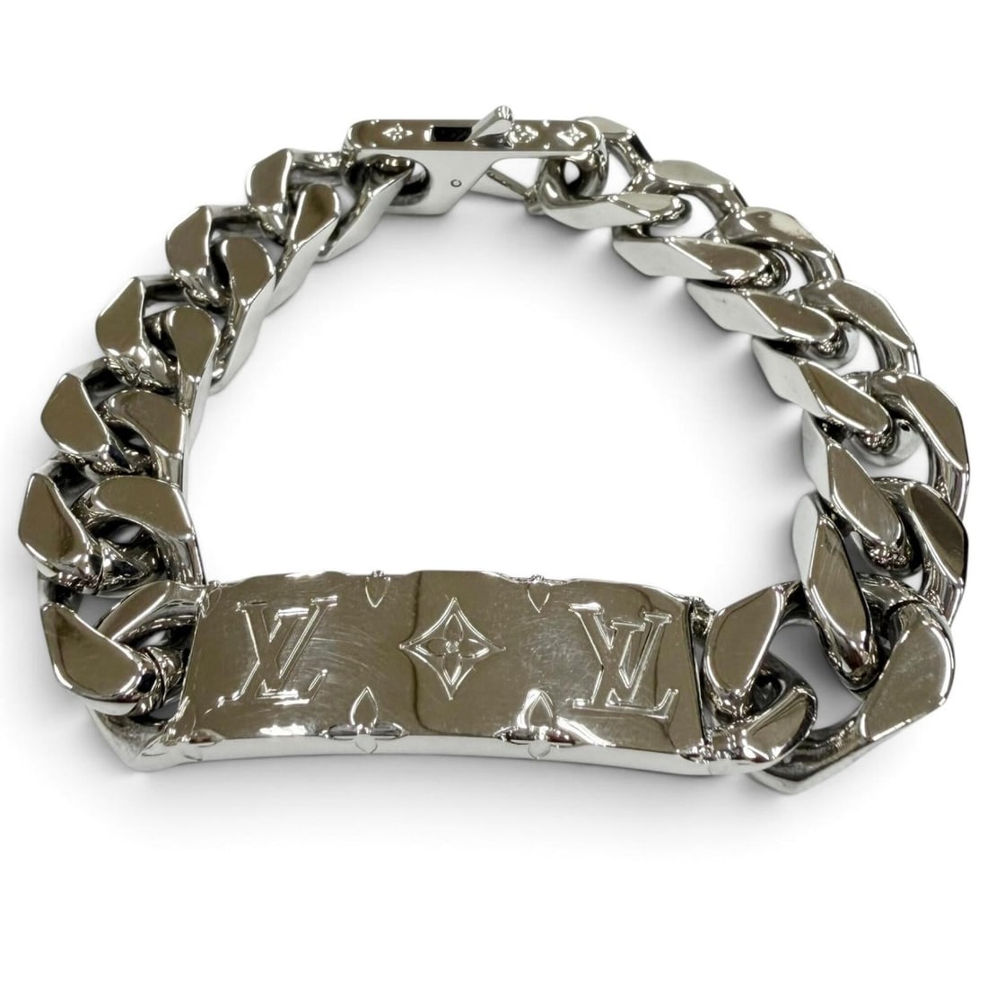 LOUIS VUITTON (Louis Vuitton) 2025 model M00855 Monogram Chain Bracelet, Silver, Size M, Made in