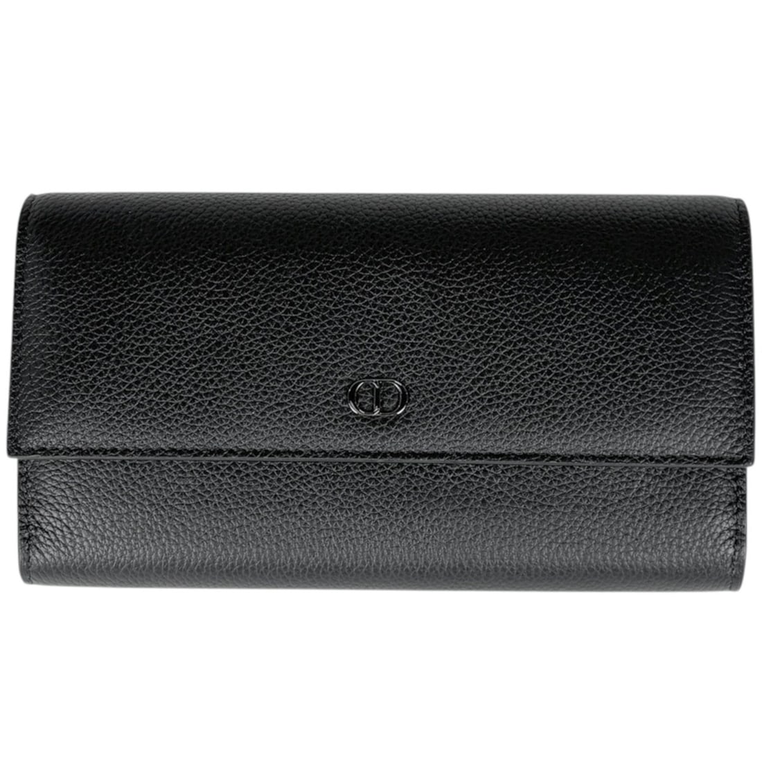 Christian Dior CD Icon Long Flap Wallet, Calfskin Flannel Grey, Women's