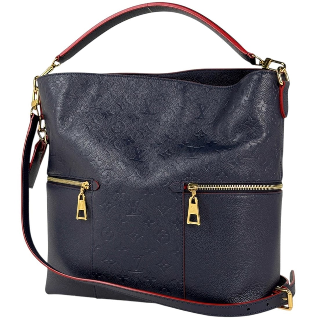 Louis Vuitton Merry Tote Bag, Monogram Empreinte, Marine Rouge, M44012, Women's