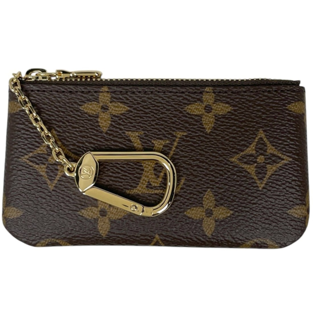 Louis Vuitton Pochette Clé Wallet/Coin Case with Keyring, Monogram Brown, M62650, Women's