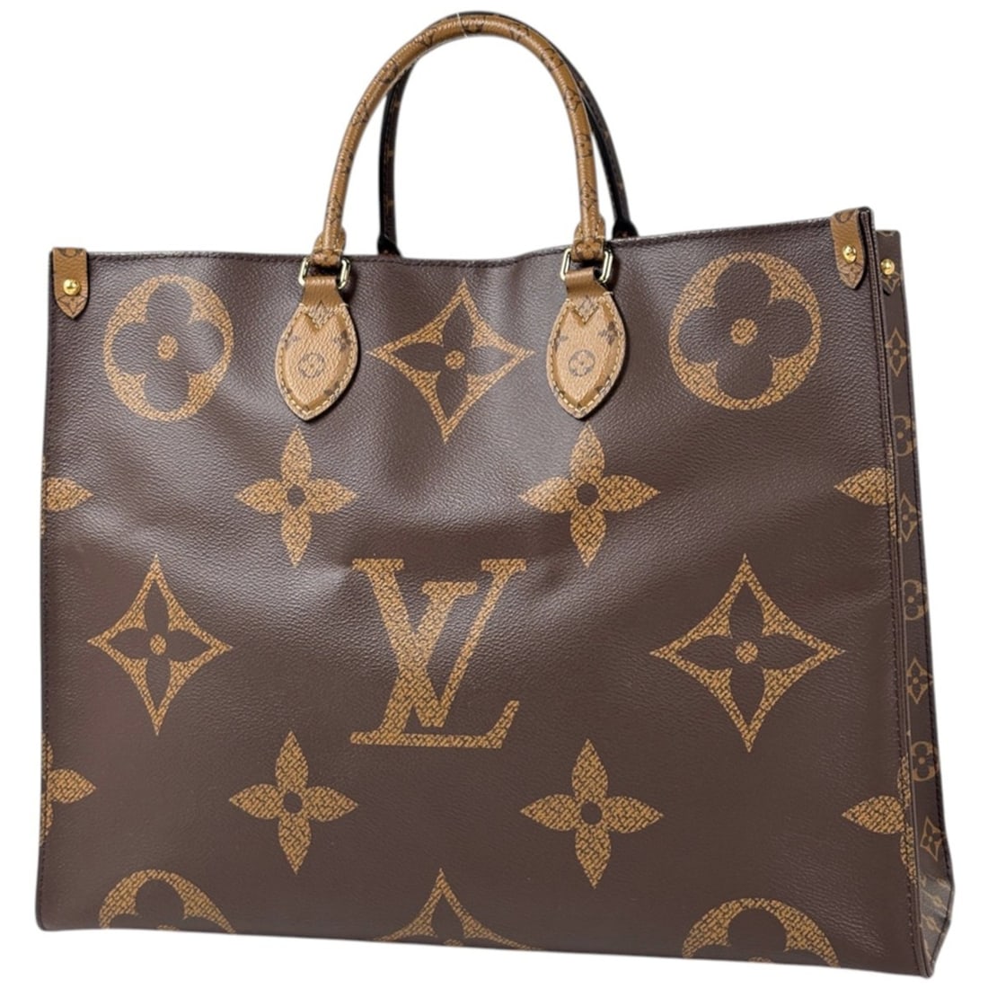Louis Vuitton OnTheGo GM Tote Bag, 2-Way Shoulder Monogram Giant/Monogram Reverse, Brown, M44576,