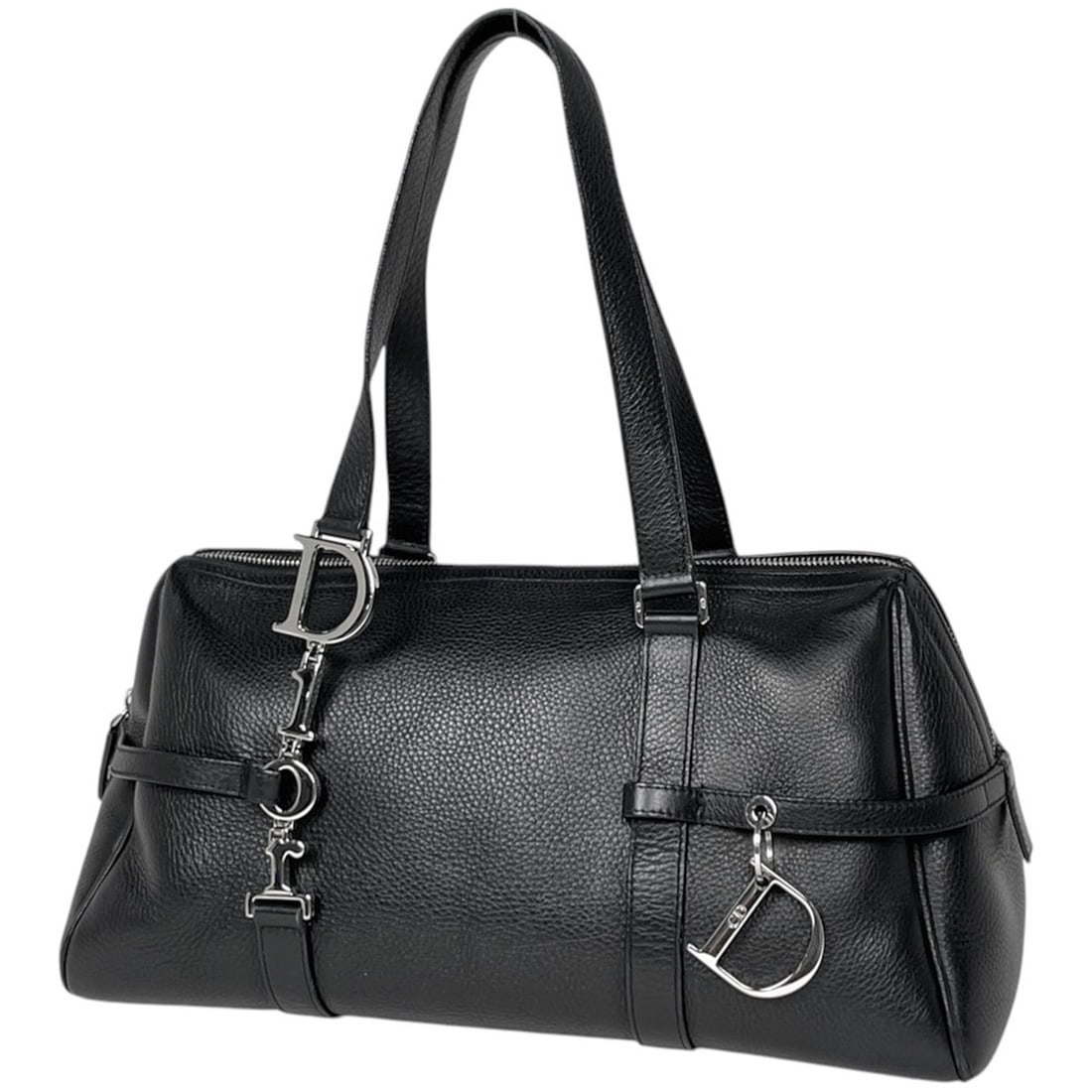 Christian Dior handbag, leather, black, for women.