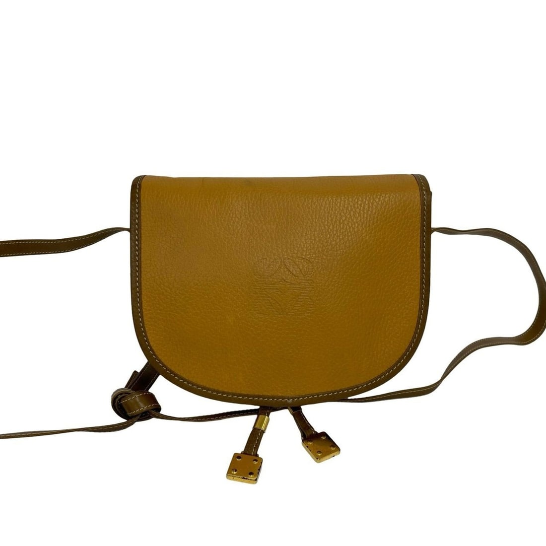 LOEWE Vintage Anagram Logo Hardware Leather Mini Shoulder Bag/Sacoche/Pouch Brown 24570: --- Catalog ---Category: SizeSize (HxWxD): 17cm x 20.5cm x 4cm / 6.69'' x 8.07'' x 1.57''Category: DesignType: Pochette, Shoulder bagColor: BrownGender: WomenMaterial: Leather Category: GeneralBrand: 