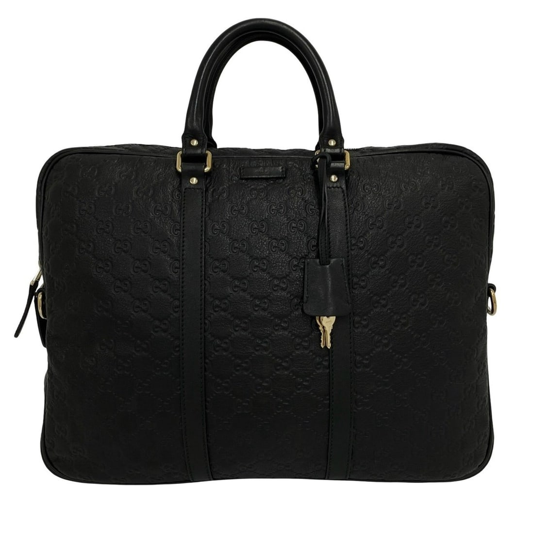 GUCCI Guccissima GG Logo Pattern Leather Tote Bag Handbag Business Men's Black 58739