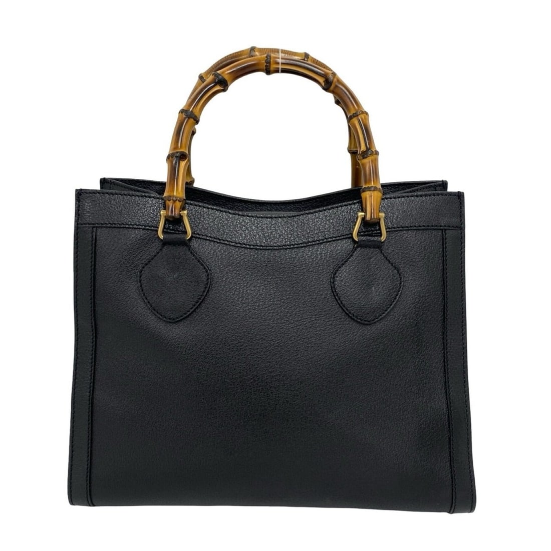 GUCCI Vintage Bamboo Leather Handbag Tote Bag (Old Gucci) - Black 806-8: --- Catalog ---Category: SizeSize (HxWxD): 35cm x 28cm x 14.5cm / 13.77'' x 11.02'' x 5.7''Category: DesignType: Handbag, Tote bagColor: BlackGender: WomenMaterial: Leather Category: GeneralBrand: Guc