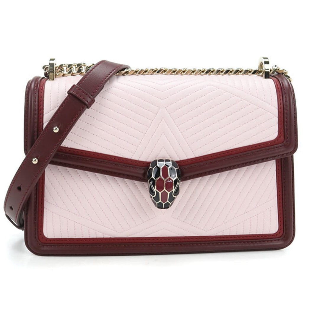 BVLGARI Bulgari Shoulder Bag Chain Serpenti Forever Women's Pink: --- Catalog ---Category: SizeSize (HxWxD): 15cm x 24cm x 7cm / 5.9'' x 9.44'' x 2.75''Category: DesignType: Shoulder bagColor: PinkGender: WomenMaterial: Leather Hardware Color: GoldLeather/Fur Type: 