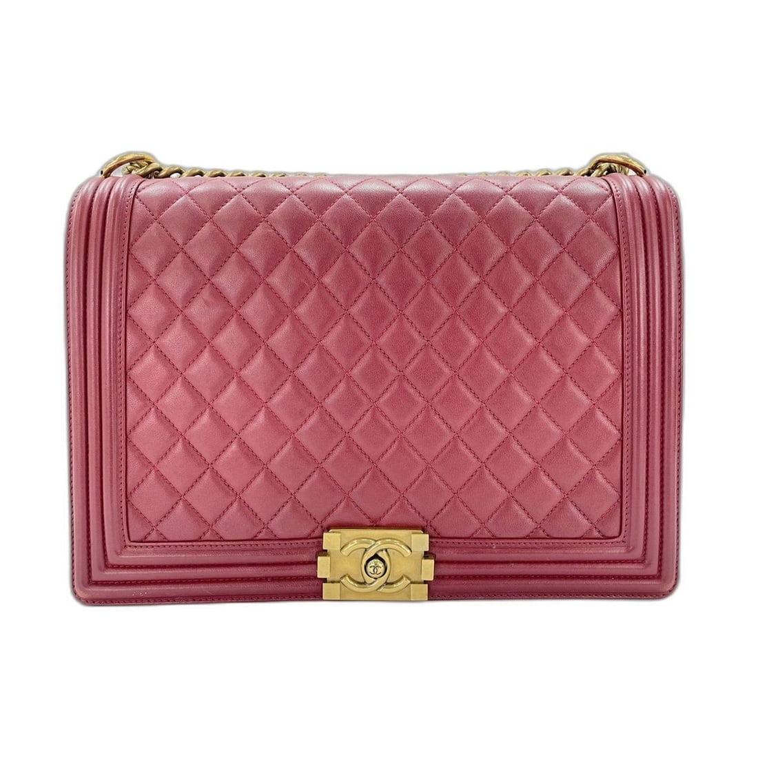 CHANEL Boy Chanel Large Shoulder Bag, Red