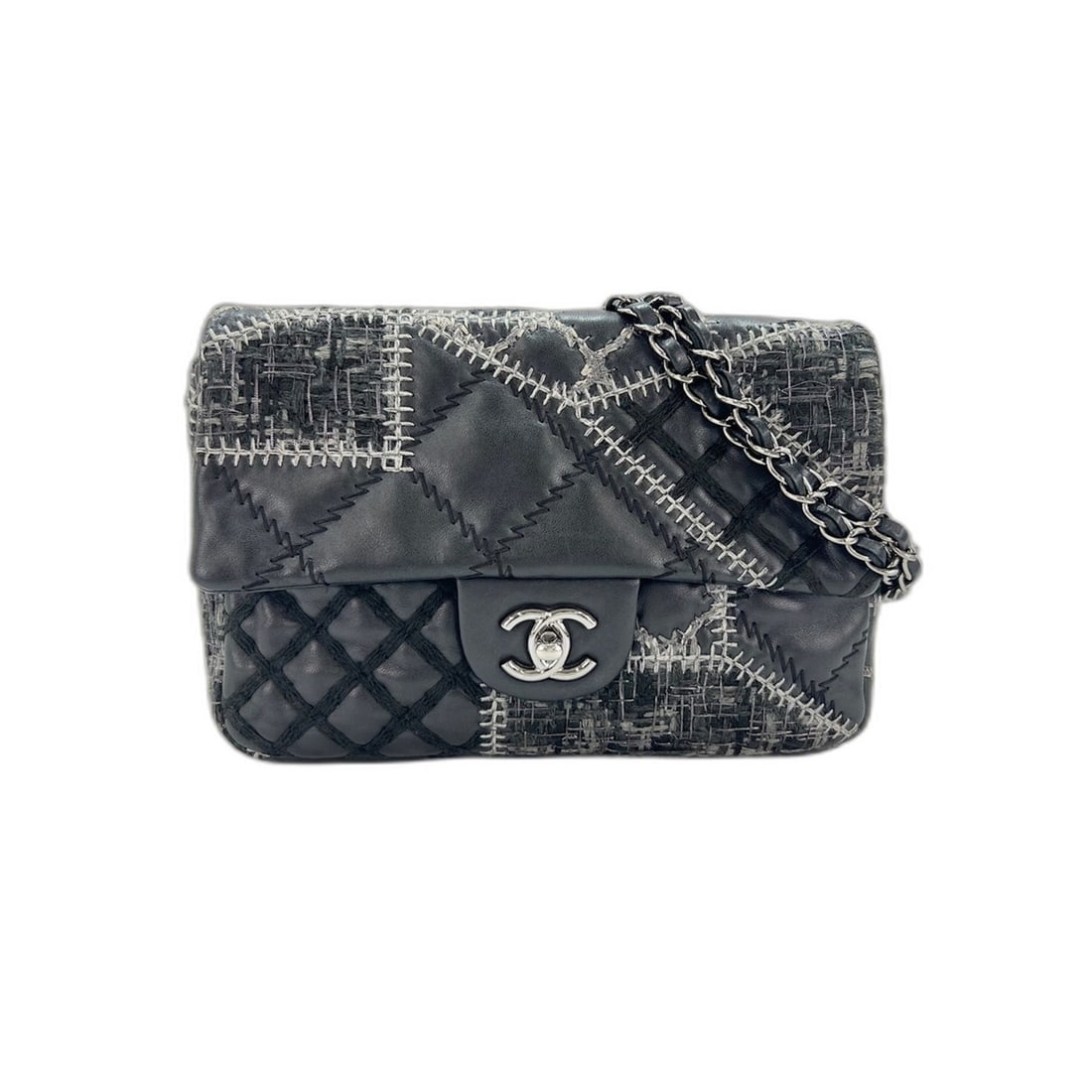 CHANEL Patchwork Shoulder Bag, Black