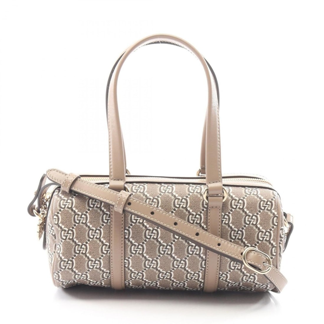 Gucci GG Shadow 2-Way Handbag, Coated Canvas Leather, Women's, Beige, 796230 (1 of 16)