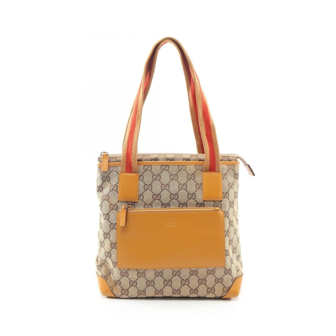 Gucci GG Canvas Tote Bag Handbag Leather Women's Beige/Brown 019 0402