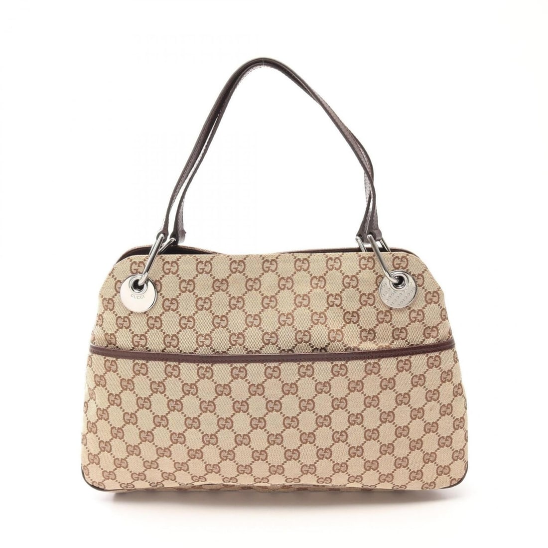 Gucci GG Canvas Shoulder Bag/Handbag, Leather, Canvas, Men's/Women's, Beige/Brown, 121023 (1 of 12)