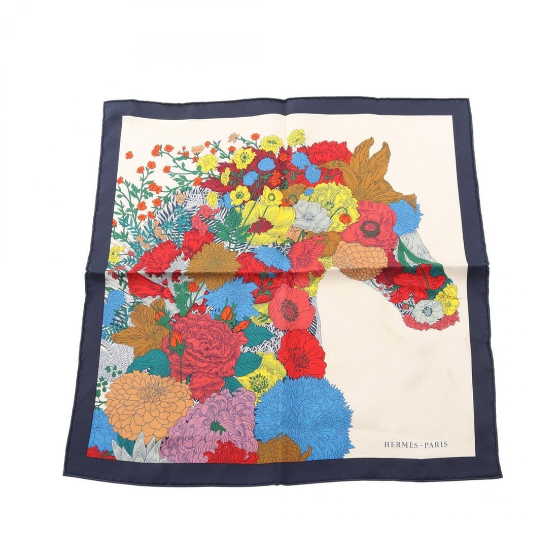 Hermes Petit Carré 45 ROBE LEGERE Scarf Muffler Silk Women's White Multicolor
