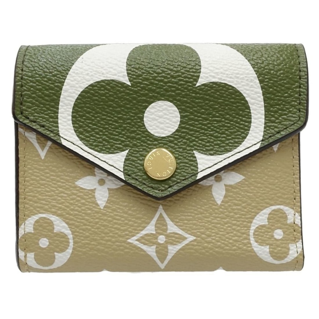 LOUIS VUITTON Louis Vuitton Monogram Giant Reverse Tri-fold Wallet M67640 Portefeuille Zoe Khaki