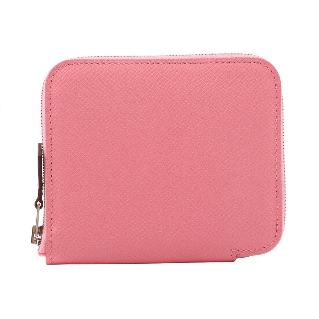 Hermes Azap Compact Silk In Round Wallet, Leather, Veau Epsom, Pink, Women's