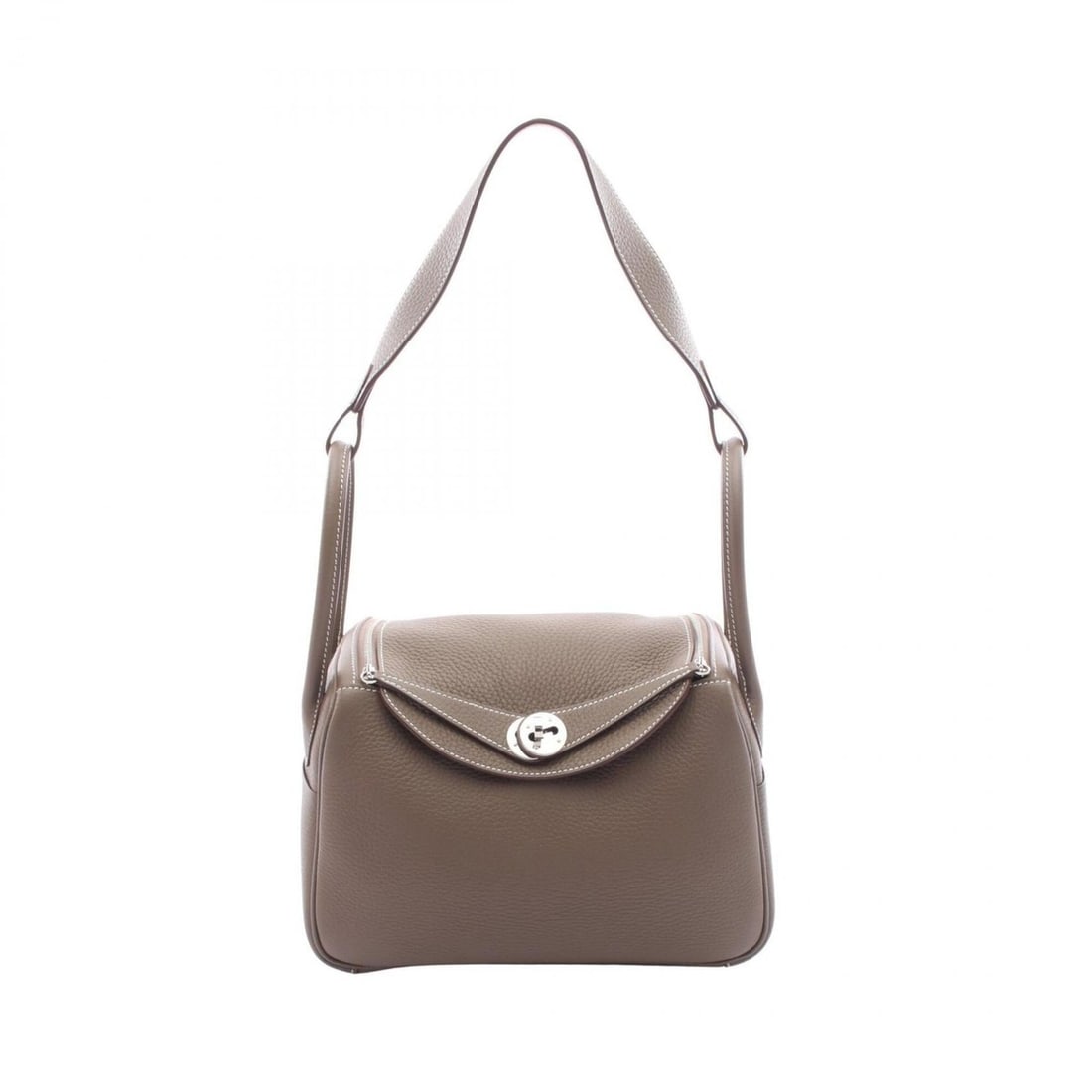 Hermes Lindy 26 Shoulder Bag/Handbag, Leather, Taurillon Clemence Women's, Gray: --- Catalog ---Category: SizeSize (HxWxD): 18cm x 26cm x 12.5cm / 7.08'' x 10.23'' x 4.92''Category: DesignType: Handbag, Shoulder bagColor: Etoupe gray, GrayGender: WomenMaterial: Taurillon clemence 