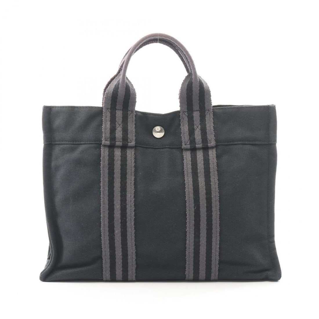Hermes HERMES Fourre-Tout PM Tote Bag Handbag Canvas Women's Black/Gray