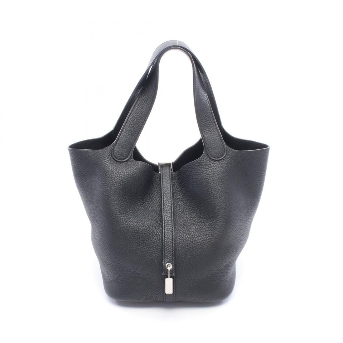 Hermes Picotin Lock MM Handbag, Taurillon Clemence Leather, Women's, Black