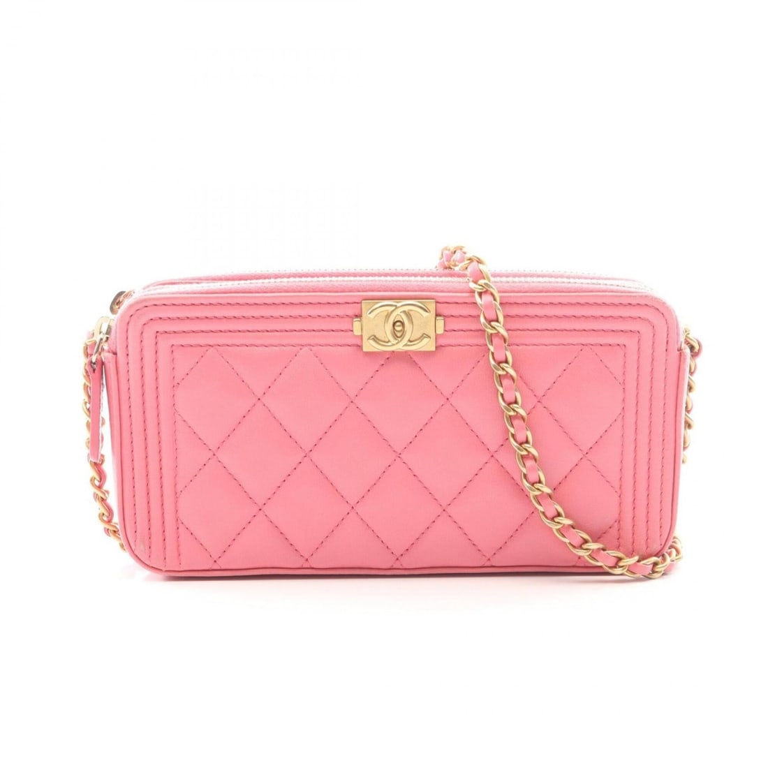 Chanel Boy Shoulder Bag/Handbag, Lambskin Leather, Women's, Pink