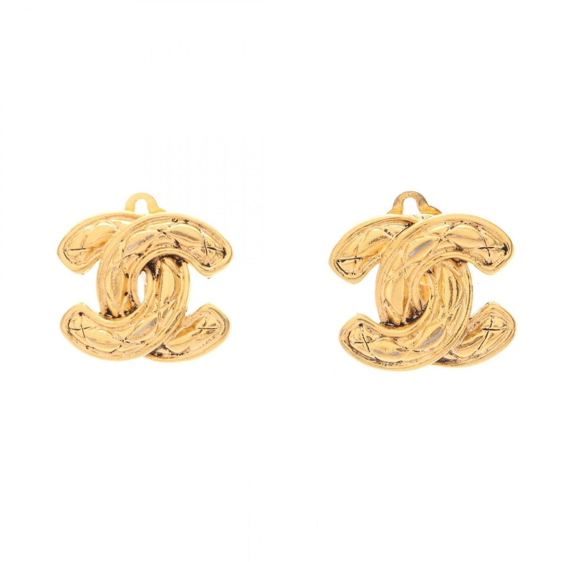 Chanel Coco Mark Matelassé Earrings, Gold Plated (GP), Women's, Tone: --- Catalog ---Category: SizeSize (HxWxD): 20.00mm x 25.00mm / 0.79'' x 0.98''Category: DesignType: Clip earringsColor: GoldGender: WomenMaterial: Gold platingCategory: GeneralBrand: Chanel--- Item Li