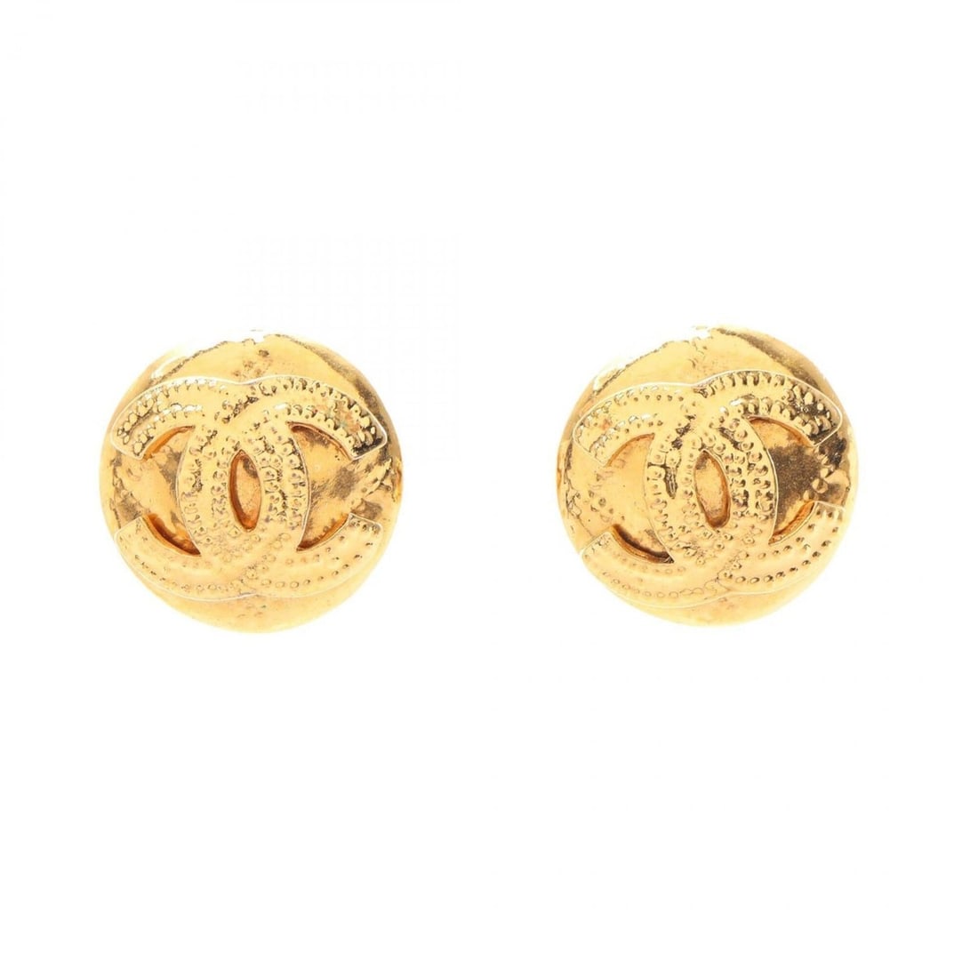 Chanel Coco Mark Earrings, Gold Plated (GP), Women's, Tone