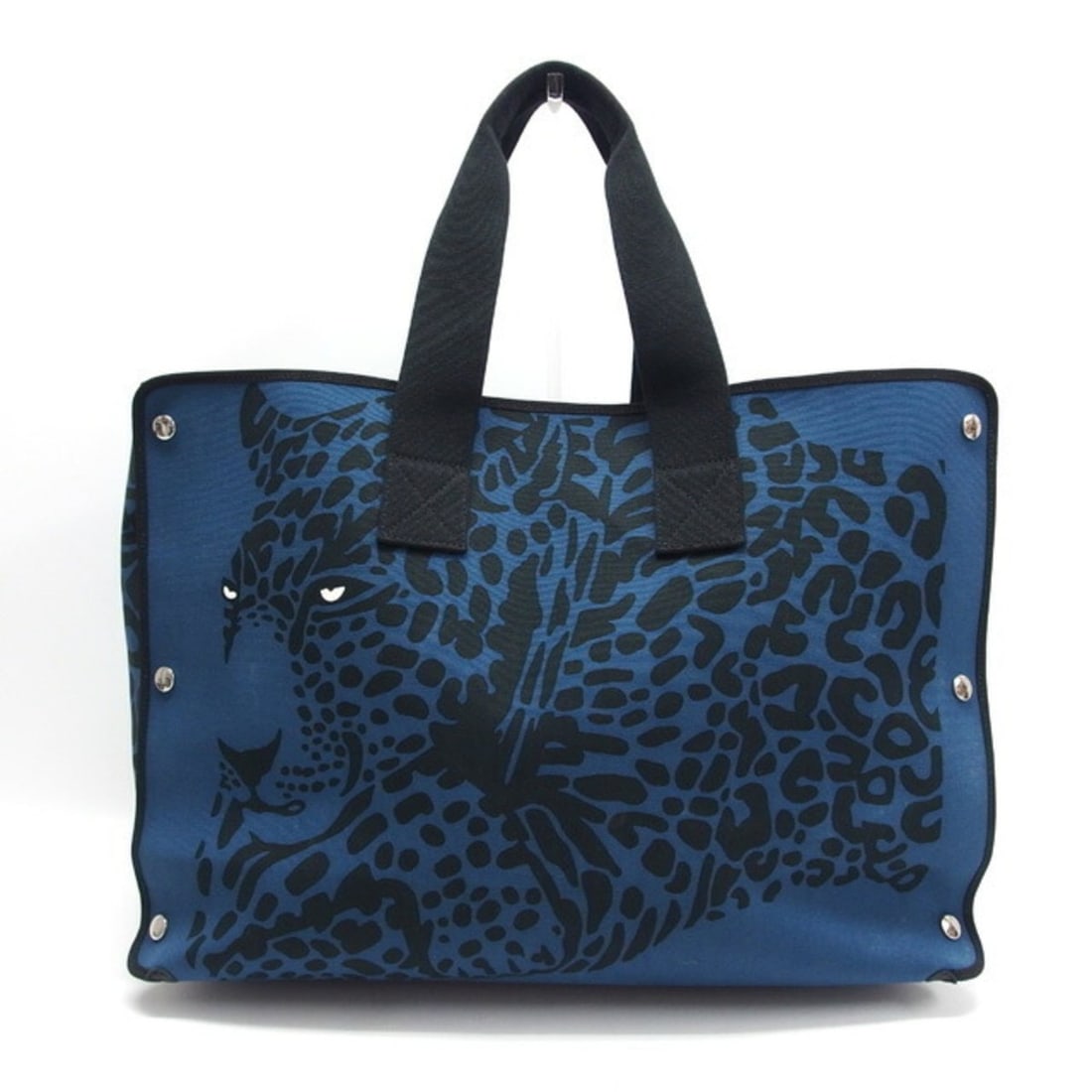 Hermes leopard tote bag blue x black (1 of 10)