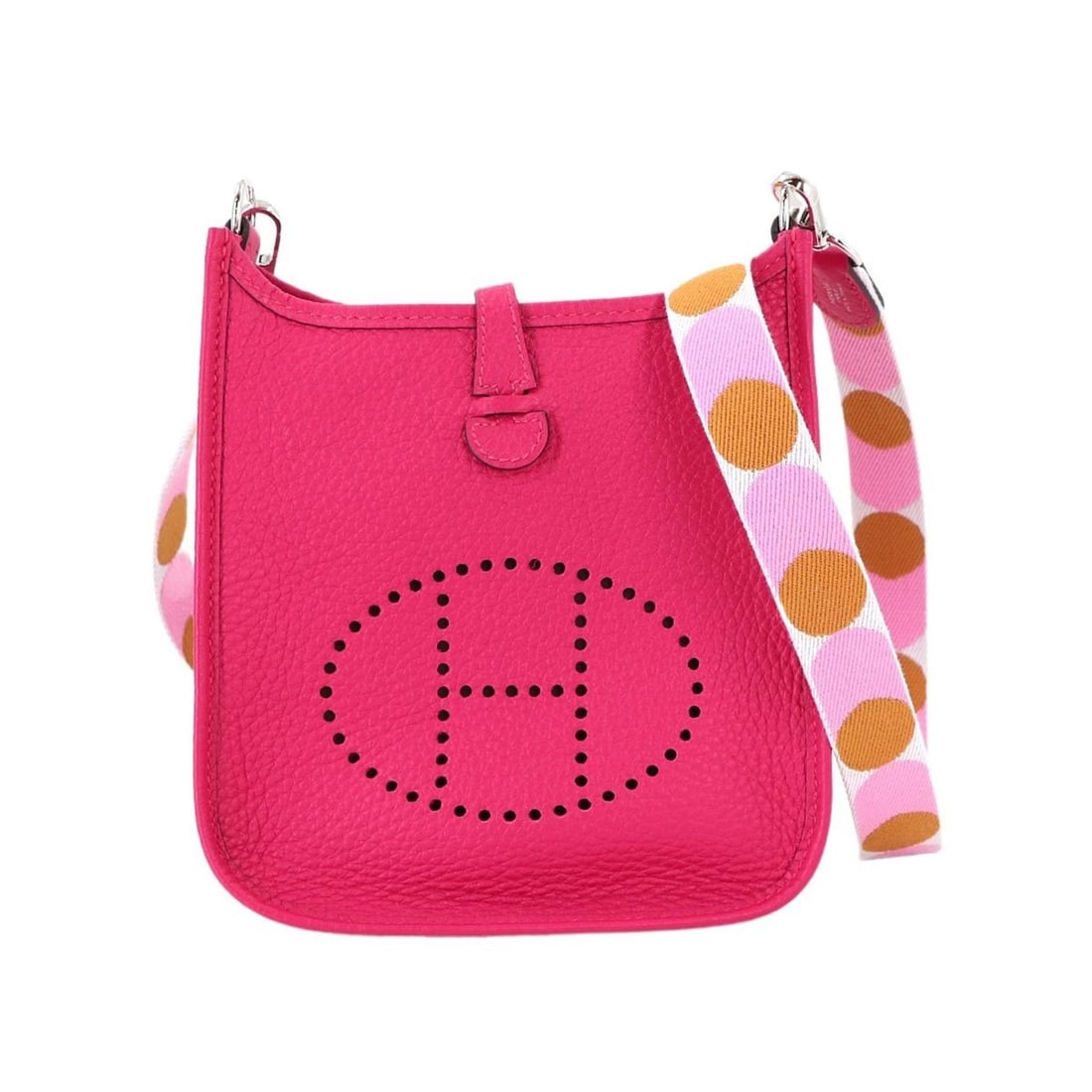 Hermes Hermès Evelyne Amazon TPM Shoulder Handbag in Taurillon Clemence Raspberry with Z Stamp and