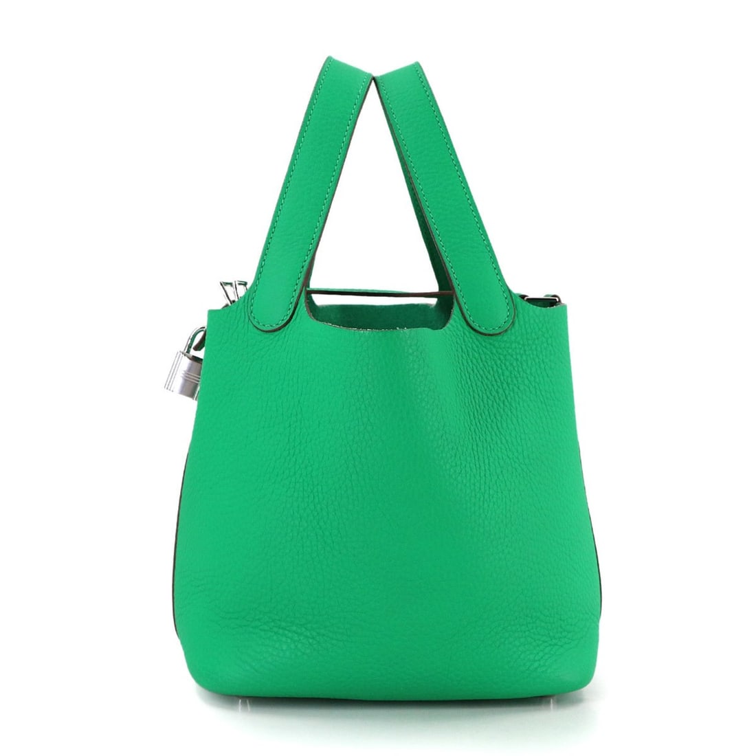 Hermes Hermès Picotin Lock PM handbag in Taurillon Clemence leather, mint, with a P stamp.: --- Catalog ---Category: SizeSize (HxWxD): 18.5cm x 18.5cm x 13.5cm / 7.28'' x 7.28'' x 5.31''Category: DesignType: HandbagColor: Mint greenGender: WomenMaterial: Taurillon clemence leather Category: 