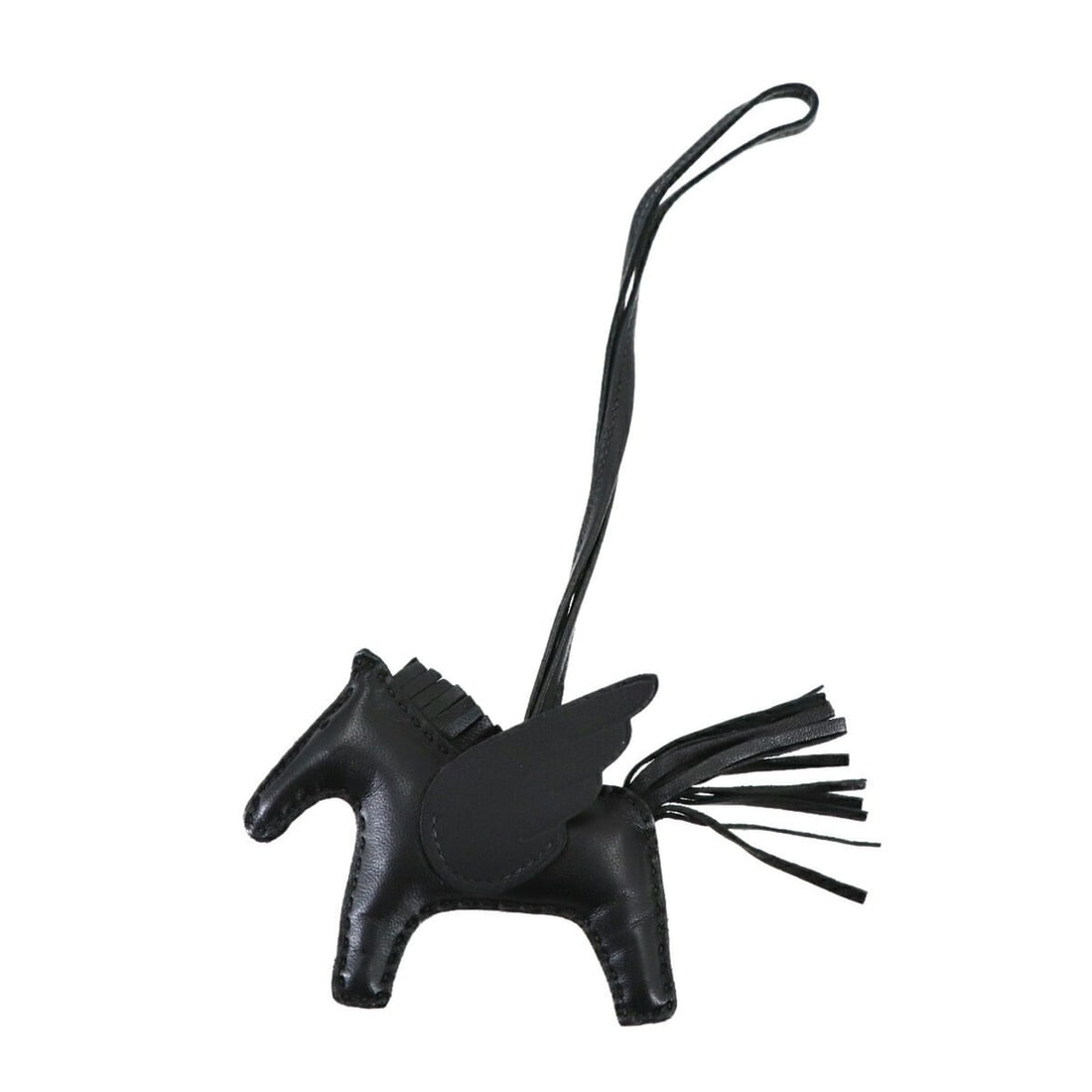 Hermes Hermès So Black Rodeo Pegasus PM Bag Charm, Anjo Milo Swift, K Stamp,
