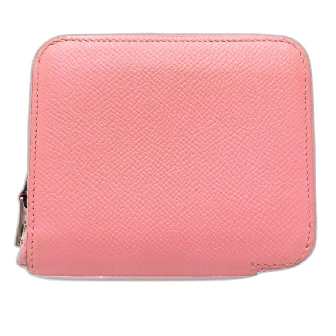 HERMES Azap Compact Silkin Wallet/Coin Case, T-Stamped, Epsom Leather, Pink, Women's, 181926