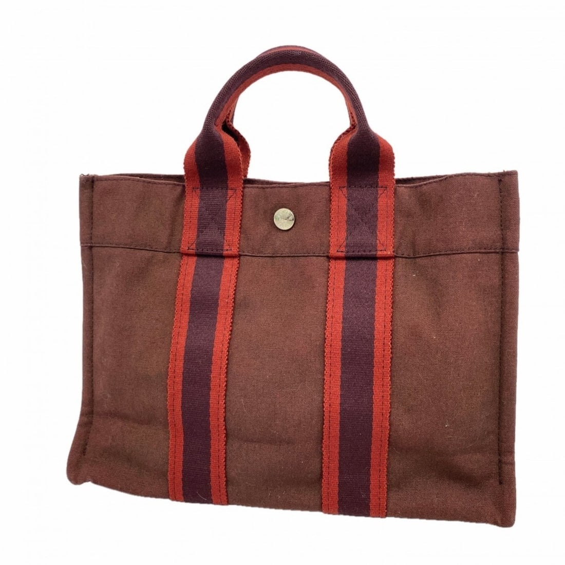 Hermes Hermès Fouleaux PM Tote Bag, Brown Canvas, Men's and Women's