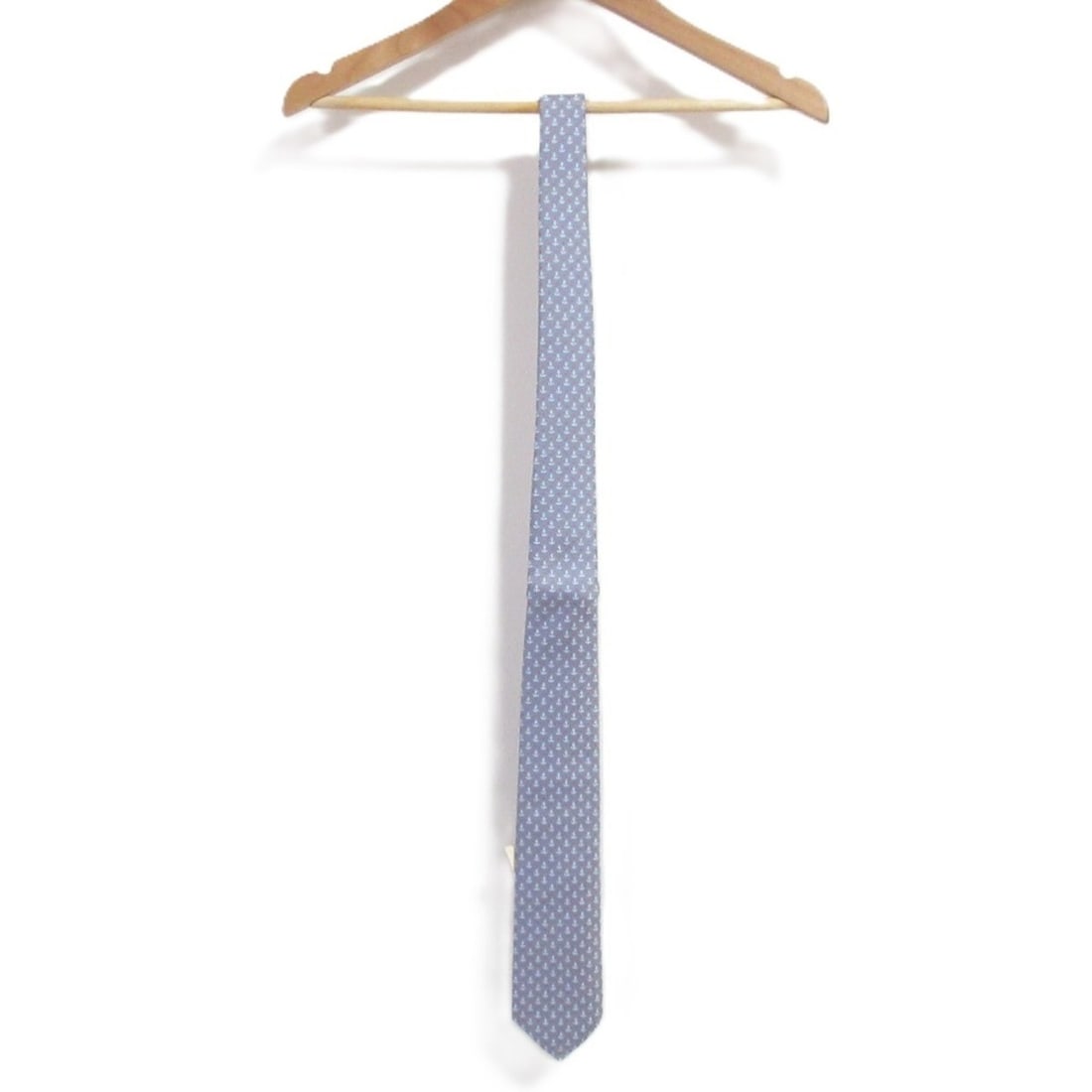 HERMES Men's Regular Silk Tie in Gray with Small Pattern - 3