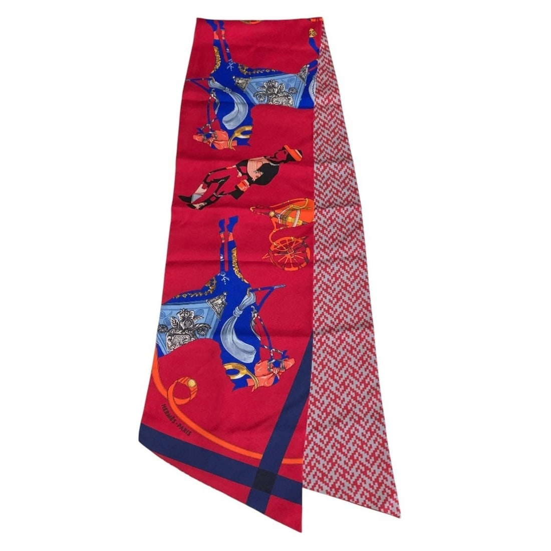 HERMES Silk Maxi Twilly TOUT EN CARRE Red Women's: --- Catalog ---Category: SizeSize (LxW): 1.53m x 20cm / 60.23'' x 7.87''Category: DesignType: ScarfColor: Red colorGender: WomenCategory: GeneralBrand: Hermes--- Item List ---Section: ConditionRanking