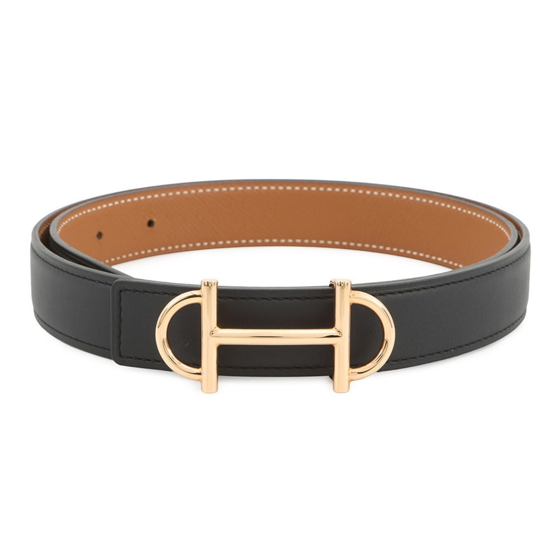 Hermès Gamma Belt in Black, Gold, and Pink, Swift, Epson, with Z Stamp, Size 80, Reversible, Belt, (1 of 16)