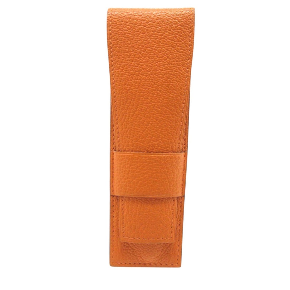 Excellent condition Hermès Hugo pen case in Chevre orange with K stamp 1078HERMES