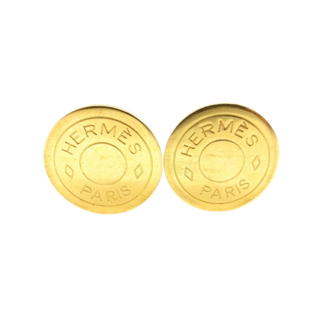 Hermes Serie Earrings Metal Gold 0170HERMES