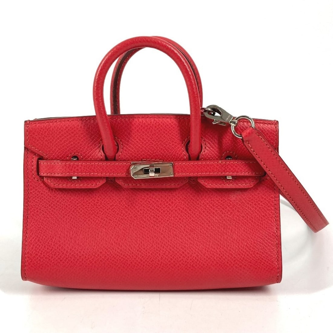HERMES Tiny Birkin bag, 2-way shoulder bag/handbag, leather, women's, red