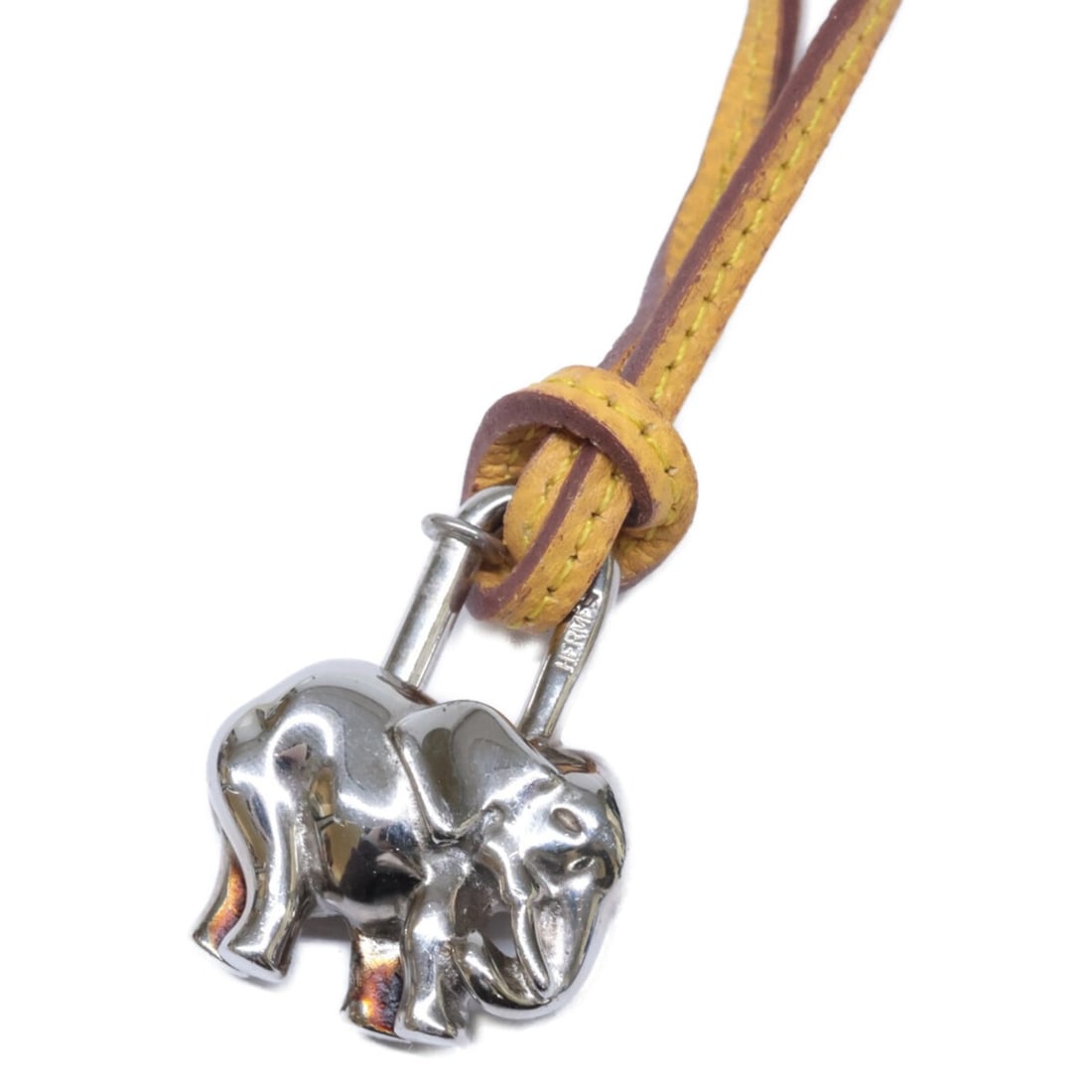 HERMES SV925 Lanier Elephant Kadena Necklace Silver Women's