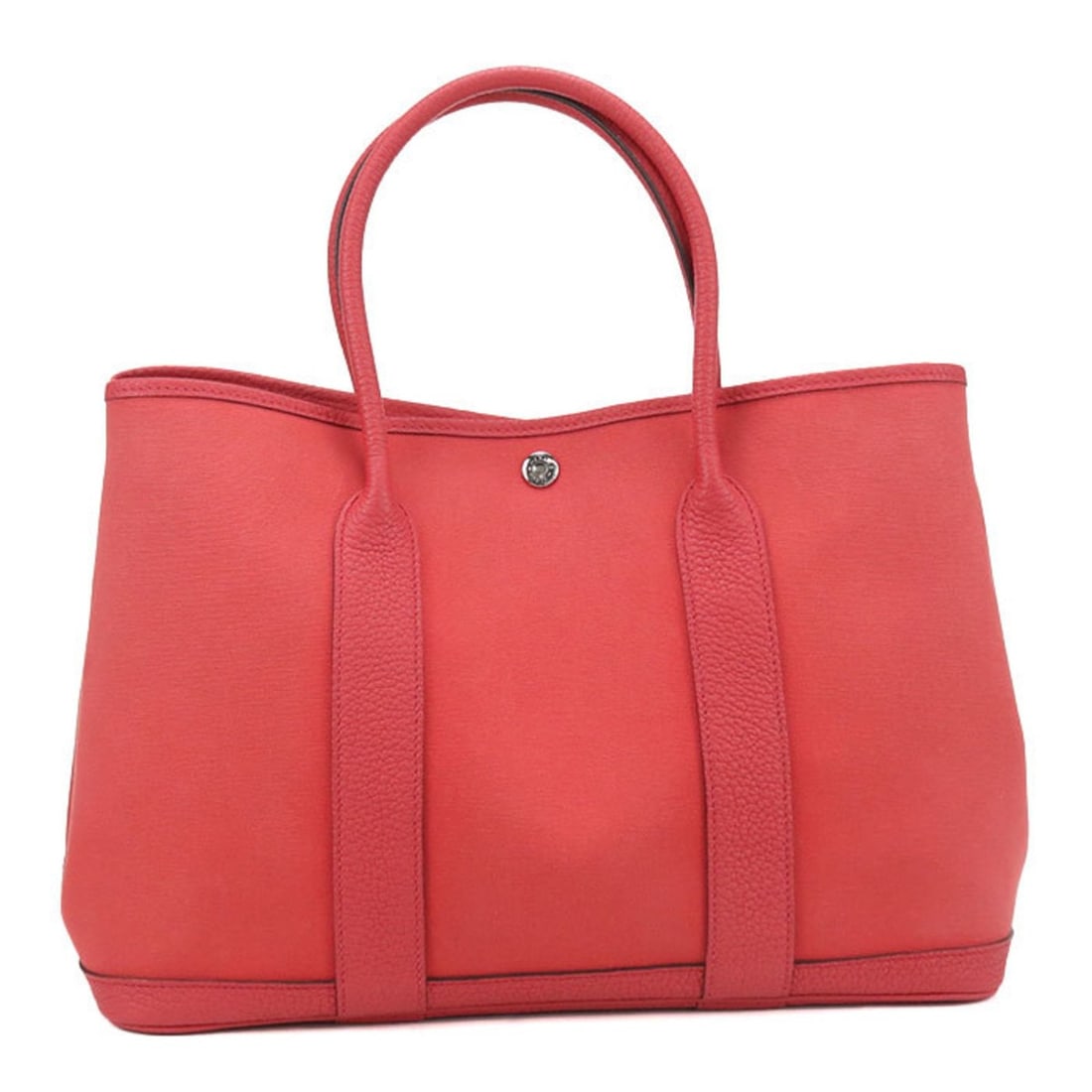 HERMES Garden Party PM Tote Bag, Women's, Red, D Stamp