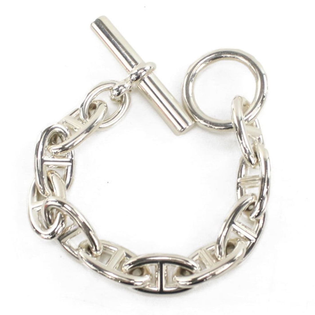 HERMES Chaine d'Ancre GM Bracelet, 10 Links, Silver, Men's and Women's
