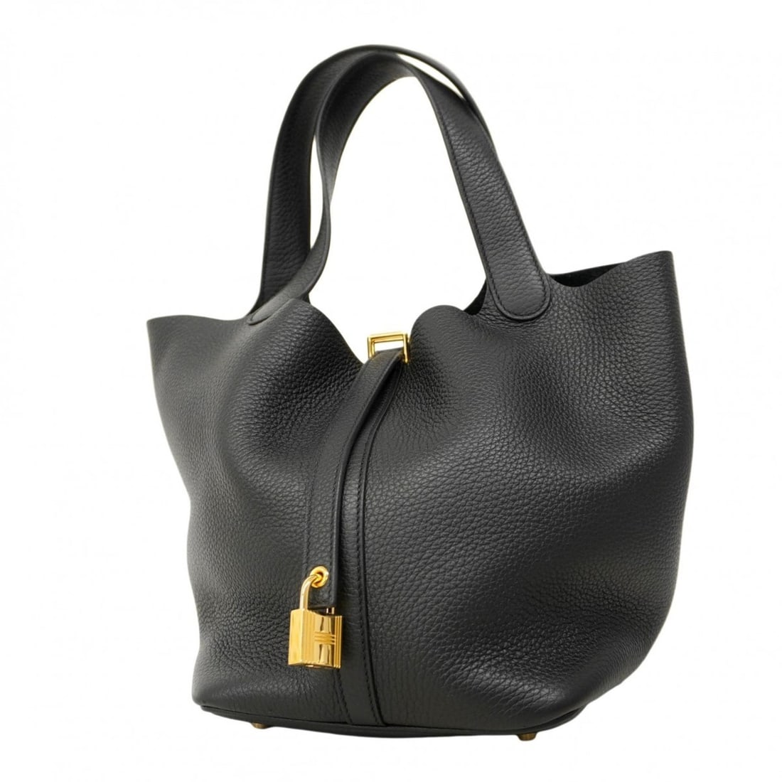 Hermes Hermès Picotin Lock MM Handbag, Taurillon Clemence Leather, Black, Double Stamp, Women's: --- Catalog ---Category: SizeSize (HxWxD): 22cm x 17cm x 22cm / 8.66'' x 6.69'' x 8.66''Category: DesignType: HandbagColor: BlackGender: WomenMaterial: Taurillon clemence leather Hardware Color:
