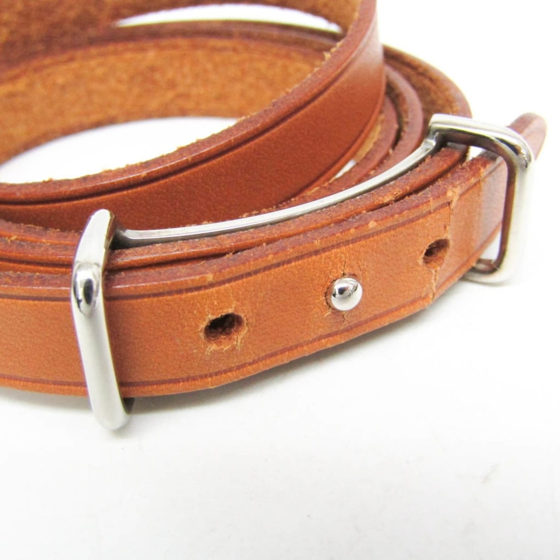 Hermes API II Choker Leather Bangle Brown - 4