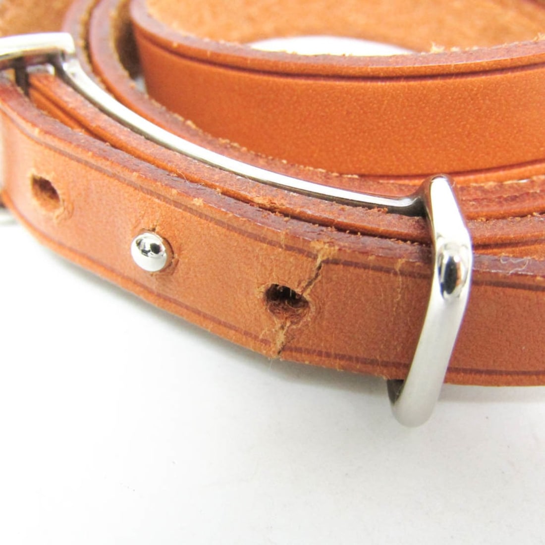 Hermes API II Choker Leather Bangle Brown - 5