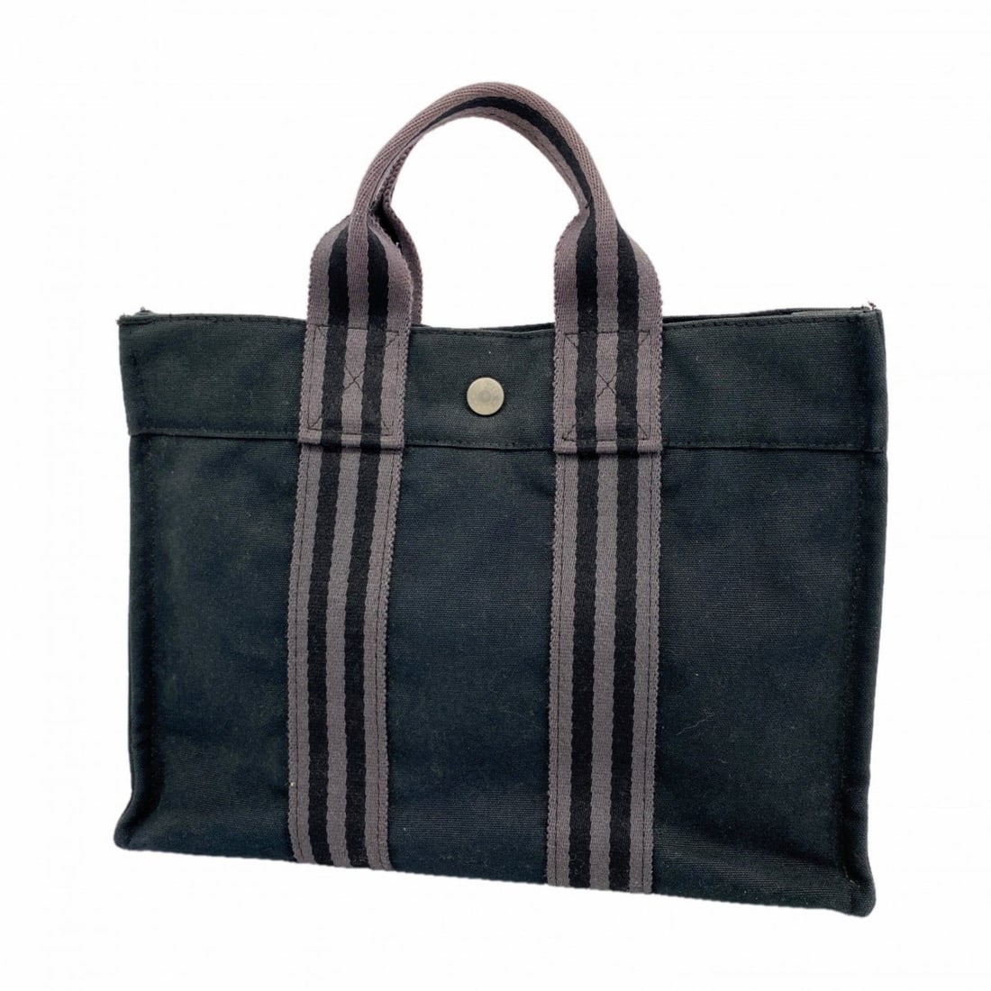 Hermes Hermès Fouleaux PM Tote Bag Canvas Black/Grey for Men and Women